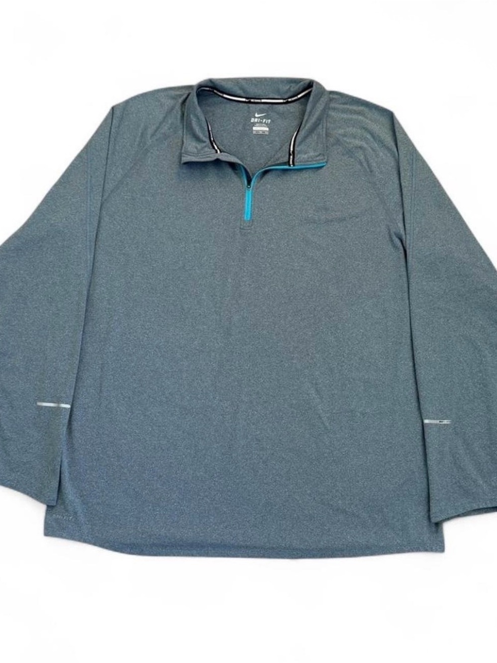 Nike Men’s Dri-FIT Quarter-Zip Performance Pullover - Teal Accent on Gray